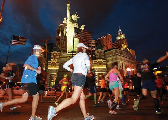 Running is probably the healthiest way to take in the Strip and experience old Las Vegas.