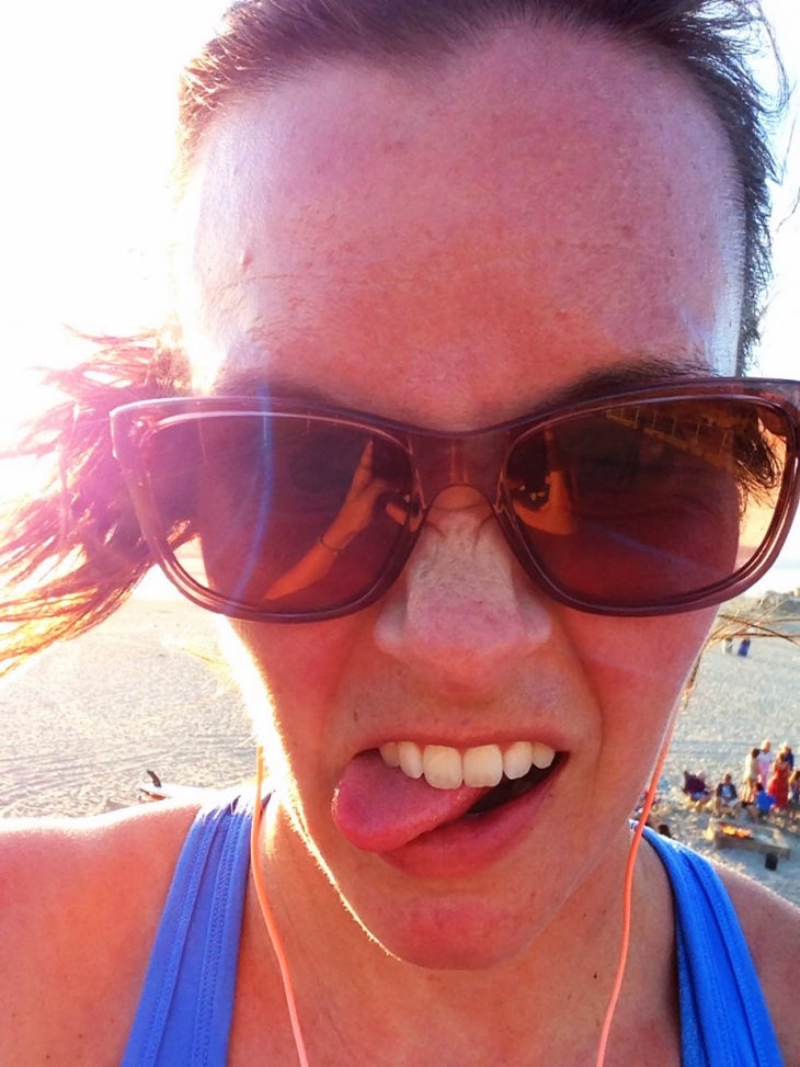 his is my response to my less-than-optimal run—patience is a definitely a runner's virtue (plus it gives me an excuse to take weird selfies).