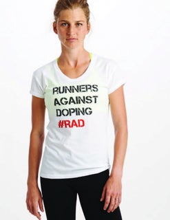 Lauren Fleshman rocks the clean-sport message with this T-shirt from her sponsor Oiselle.