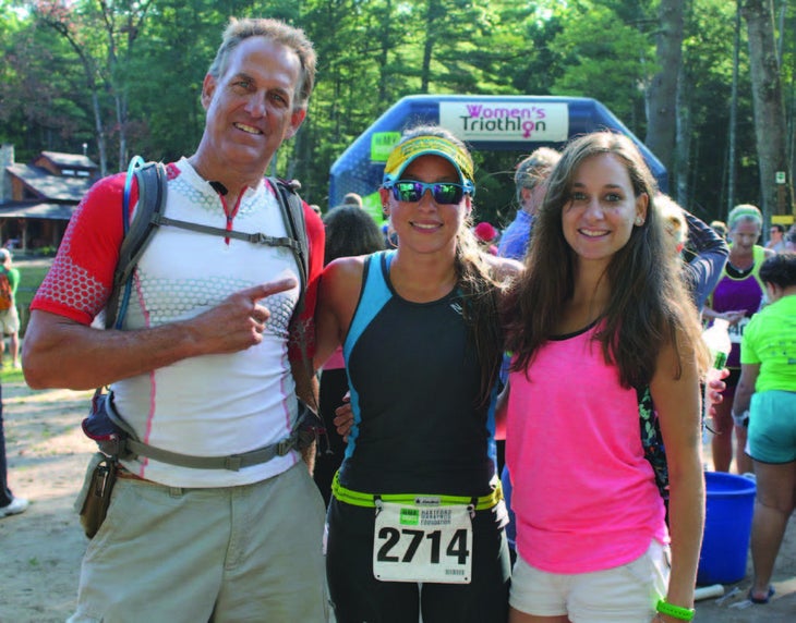 Amanda's first triathlon with dad Richard and sister Adriana.