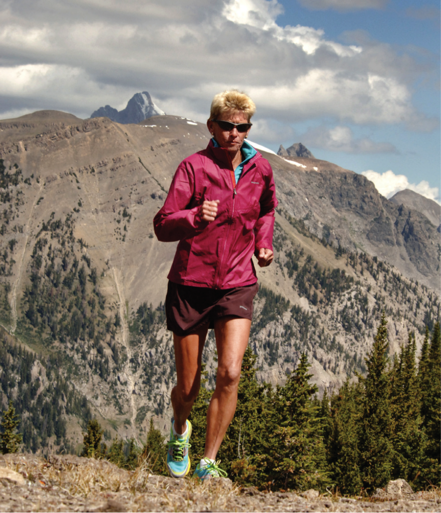 Pam Reed hits the trails in the Teton Range, not far from her home in Jackson, Wyo.