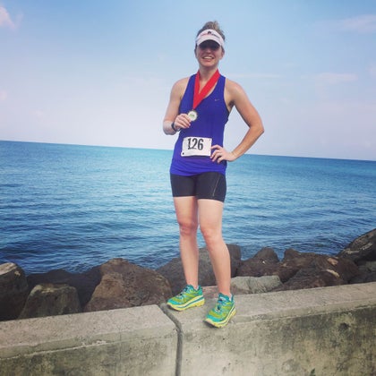 Celebrating my finish seaside!