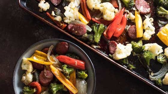 One Pan Roasted Sausage and Vegetables