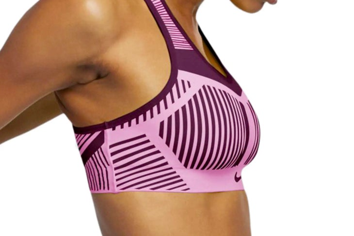 Nike's flyknit bra without removable bra pads in pink