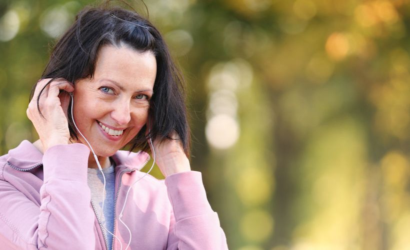 Create a running playlist with songs that feature happy, inspirational lyrics.