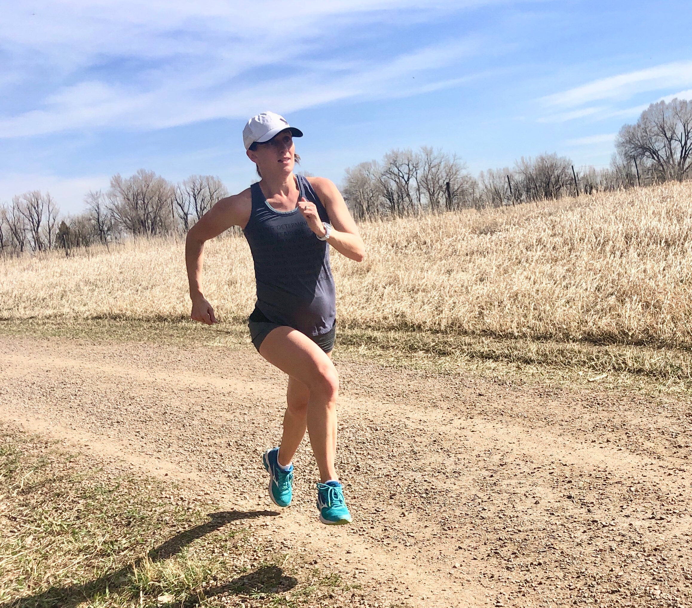 Photo: Brent Vaughn
Sara Vaughn runs during her fourth pregnancy.