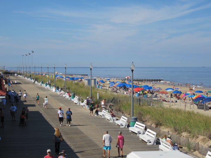 The sand is nicely packed for runners in Rehoboth.