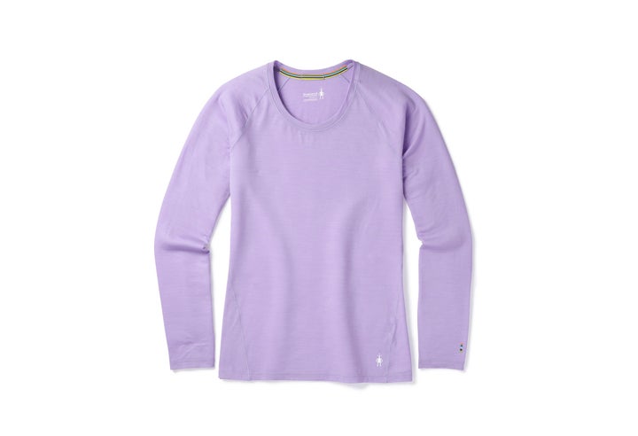 Smartwool long-sleeve sustainable baselayer in light purple