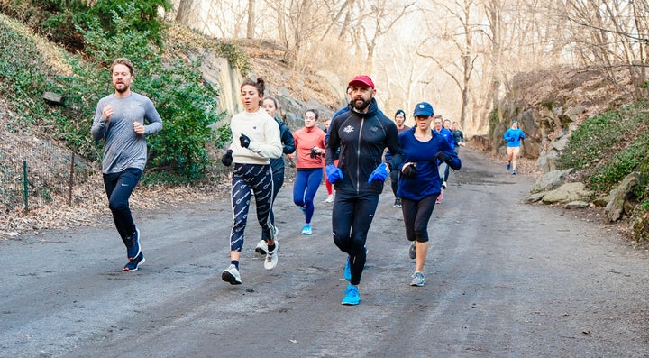 Mary Cain and Alexi Pappas on a group run with NYRR