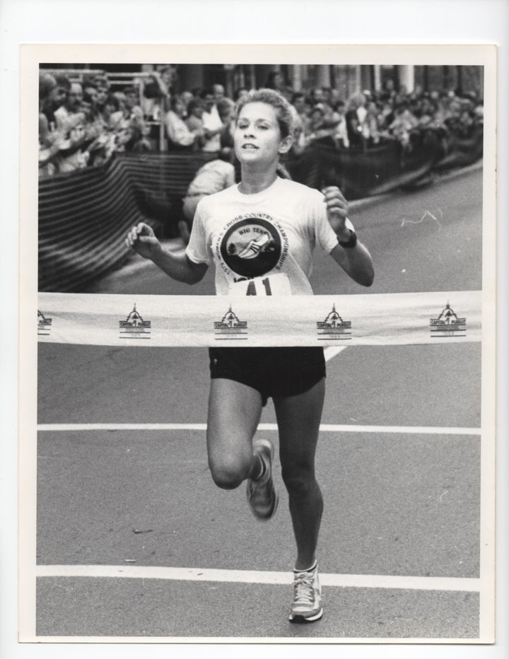 Bev Docherty winning race