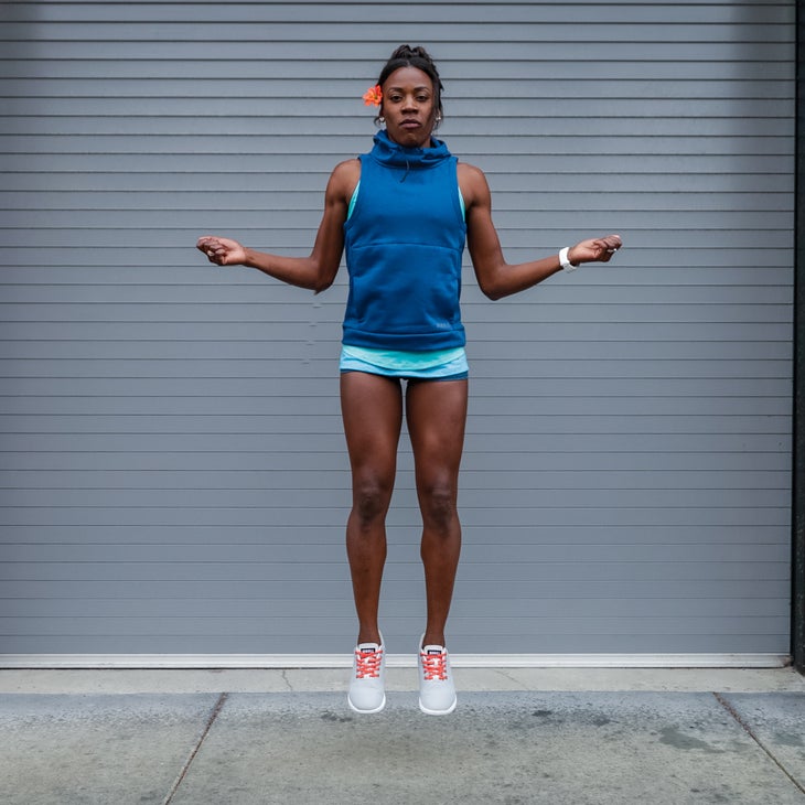 Alysia Montano demonstrating jump rope
