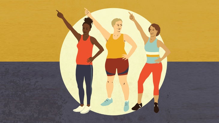 Women pointing