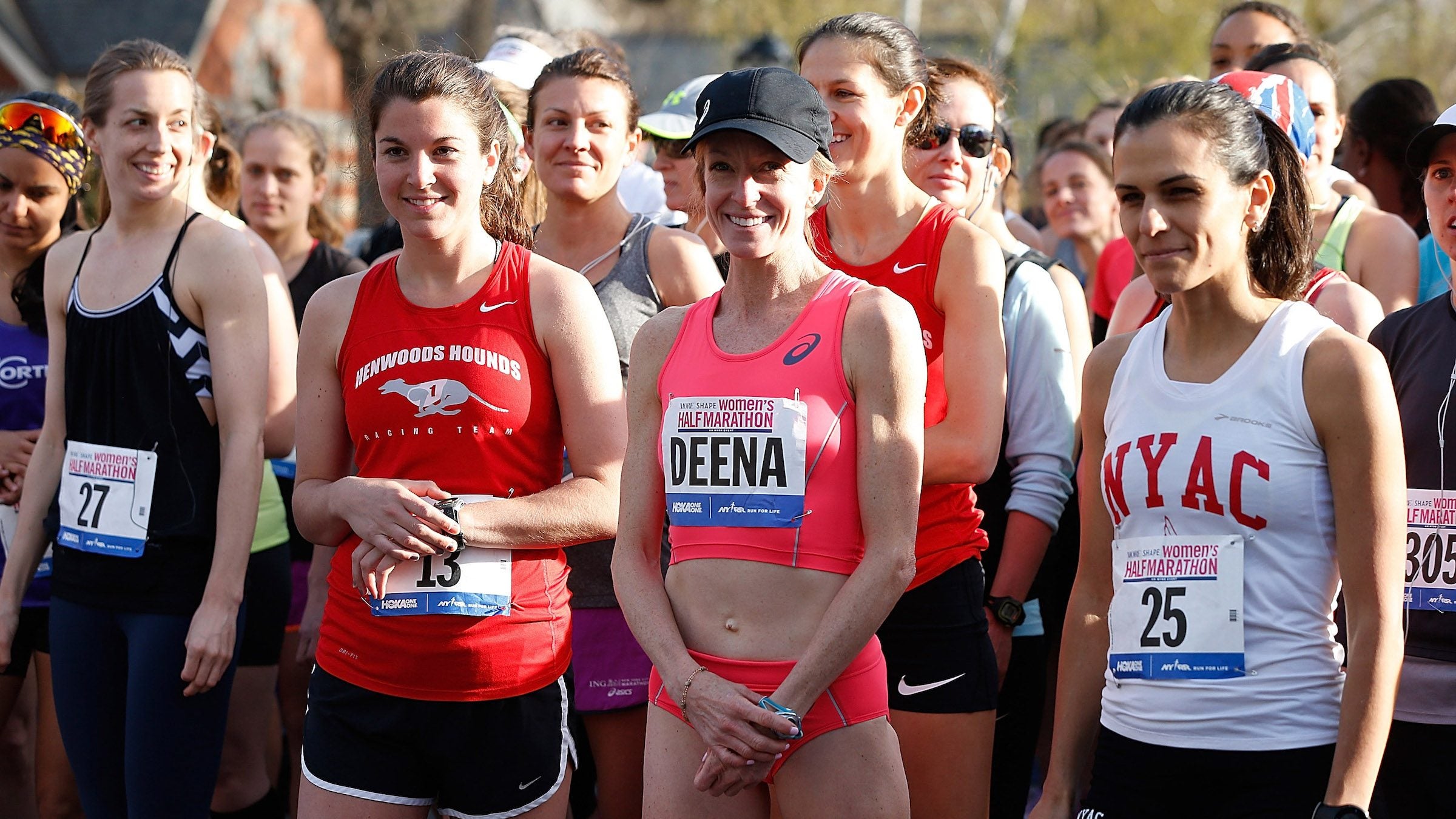 Deena Kastor gets ready to race