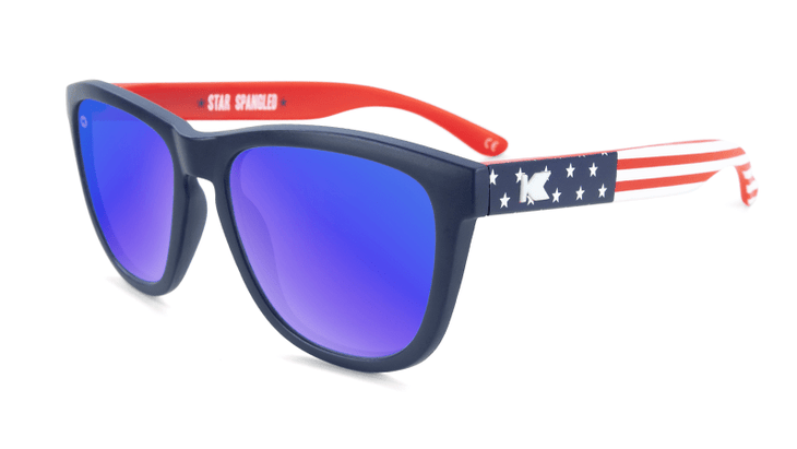 Knockaround affordable red, white, and blue sunglasses