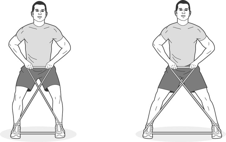 Illustration of man performing X-band walk