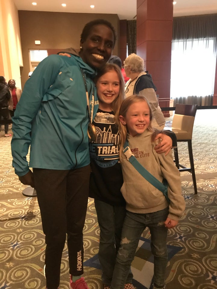 Aliphine Tuliamuk with Northern Arizona Elite kids