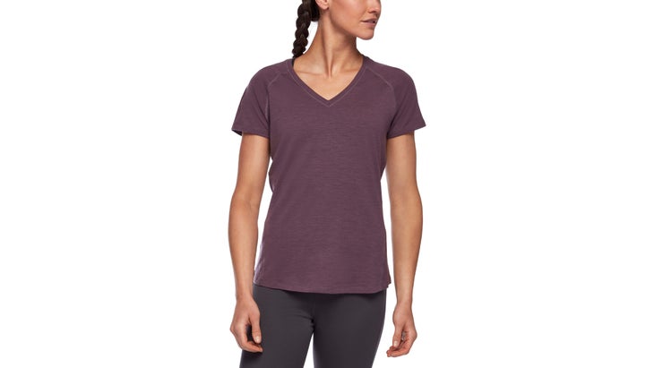 Maroon women's Black Diamond flux merino shirt