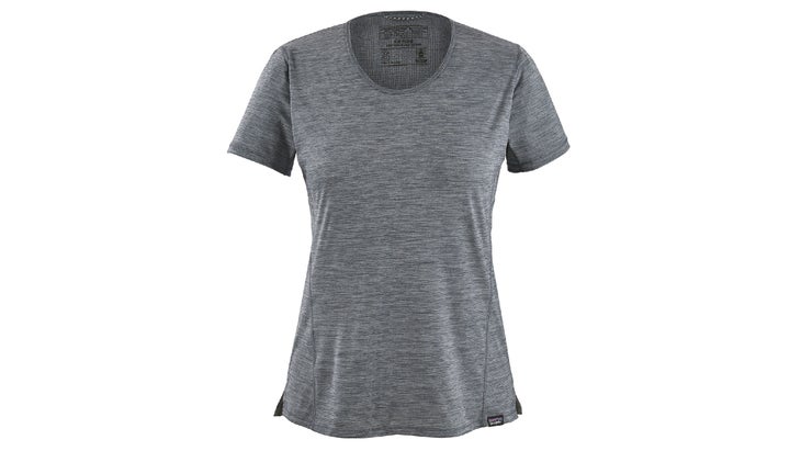 Women's gray Patagonia Capilene cool lightweight tee