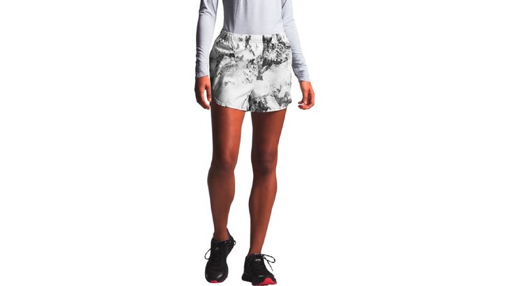 Women's The North Face white pattern active trail run shorts
