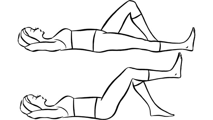 Illustration of a woman doing a heel scoop for back pain