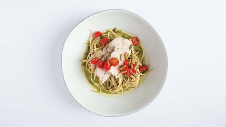 Linguini with avocado