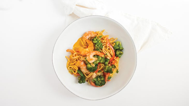 Soba with shrimp