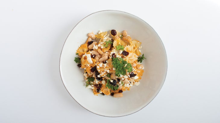 Bowtie pasta with pumpkin