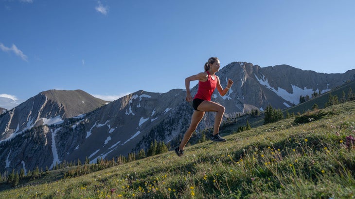 Murphy running in the mountains