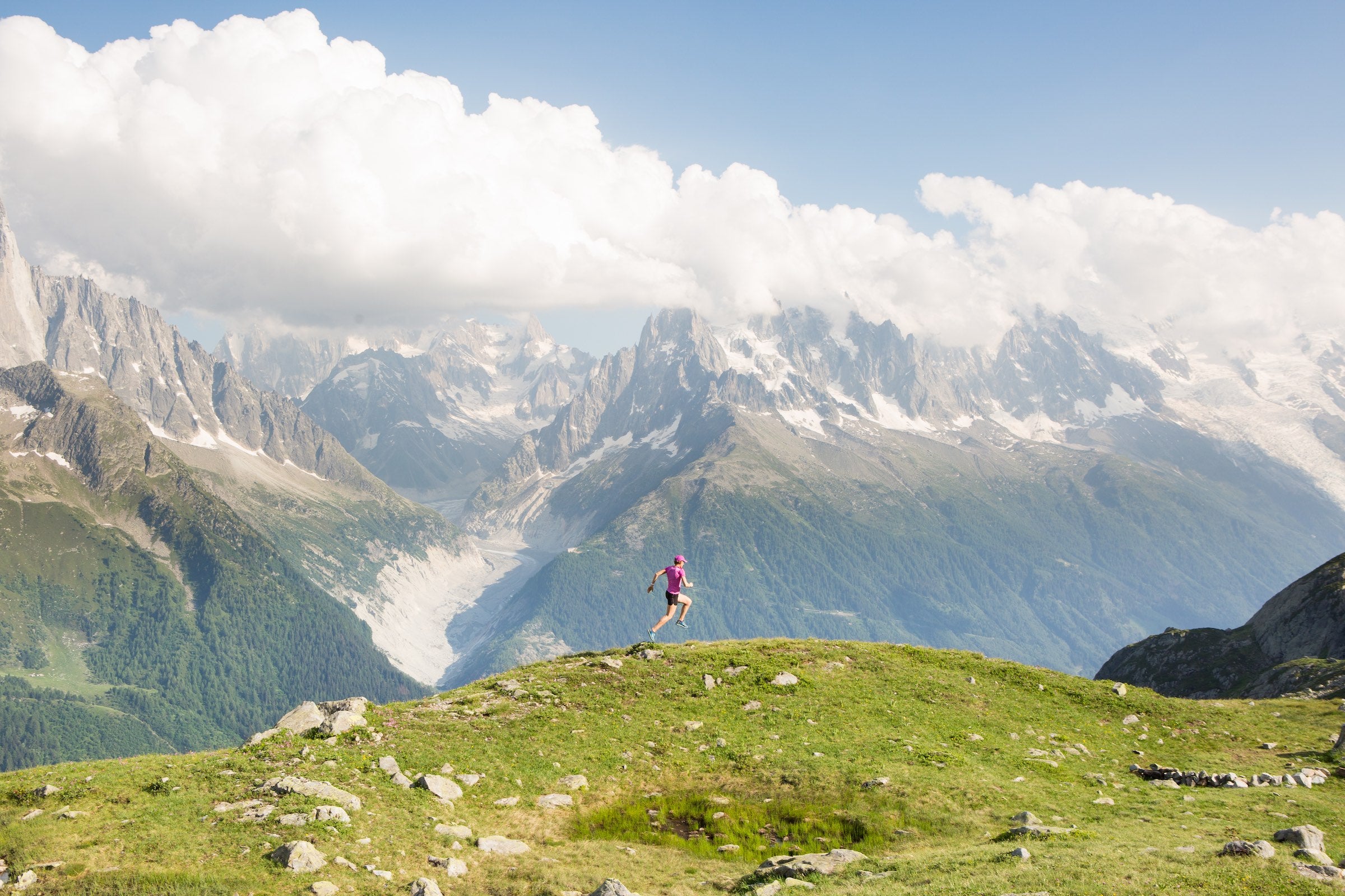 Female exploring the Alps