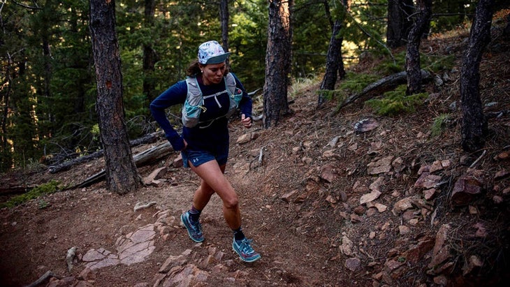 Lucrezi running through a forest