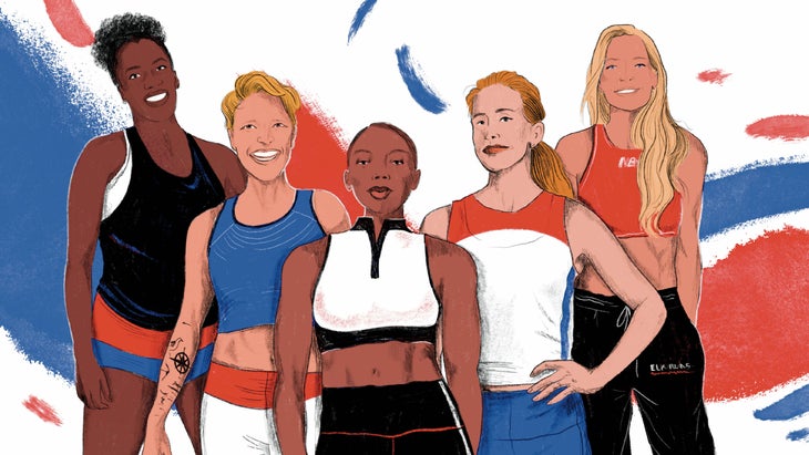 Illustrated diverse group of 5 women