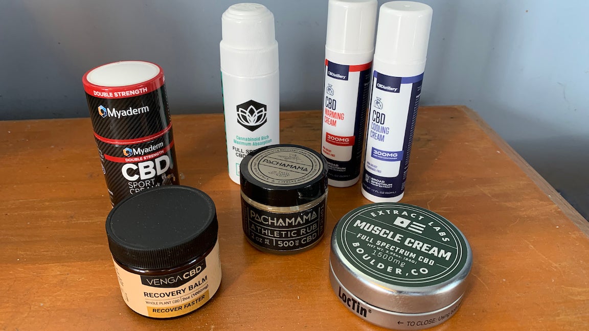 CBD sports topical products on table