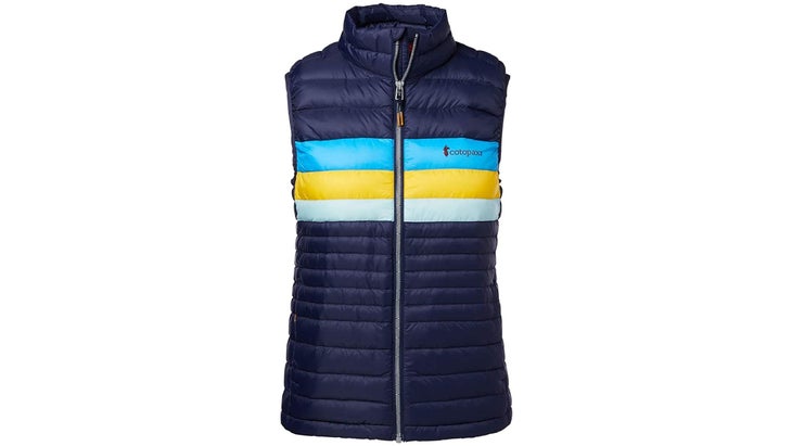 Blue down women's running vest, Cotopaxi Fuego Vest
