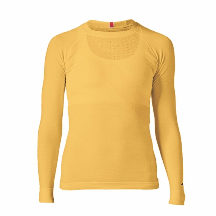 Longsleeve merino wool base layer in yellow from Tracksmith
