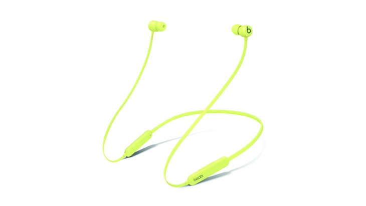 Electric yellow earbuds