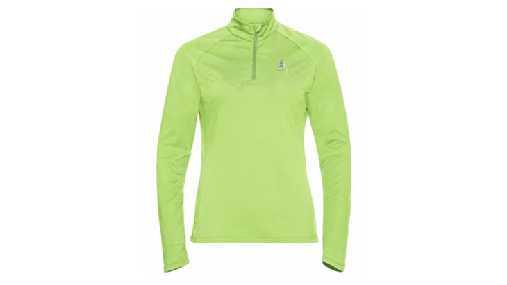 Lime green longsleeve running half-zip