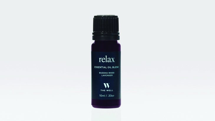 Small vial of essential oil lavender blend