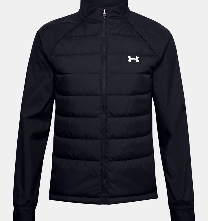 black puffy running jacket