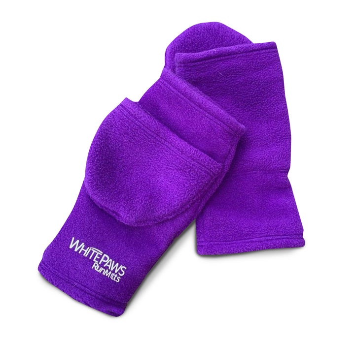 purple running mitts