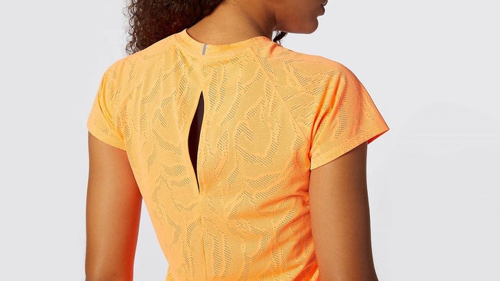 New Balance short sleeve run top in orange