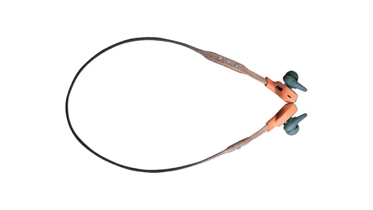 Orange and teal Adidas FWD Sports in-ear headphones