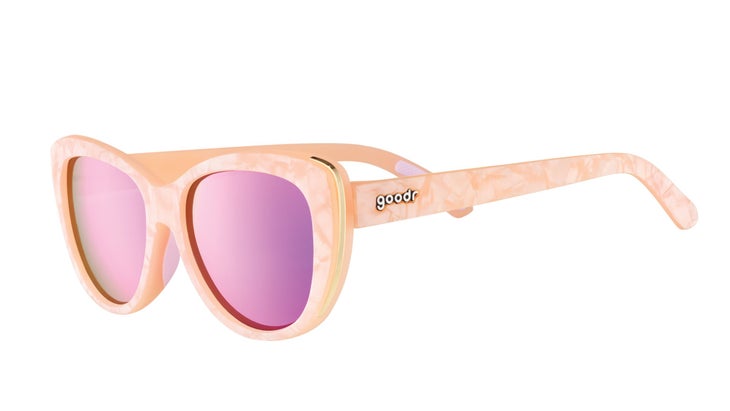 Goodr rose quartz sunglasses with pink lens