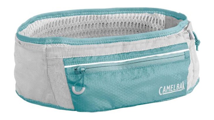 Gray and teal belt