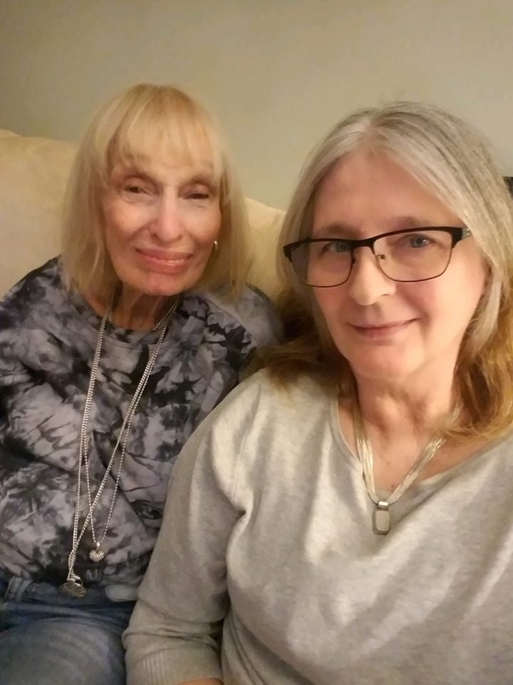 Barbara Rubenstein (left) and her friend V.L. Swanson, who have been NYC marathon volunteers for years.