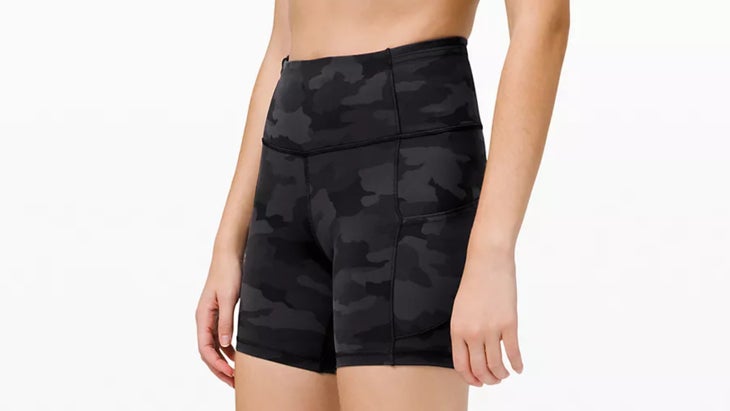 Black camo spandex shorts