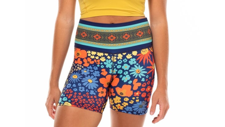 Multicolored bike short with flowers