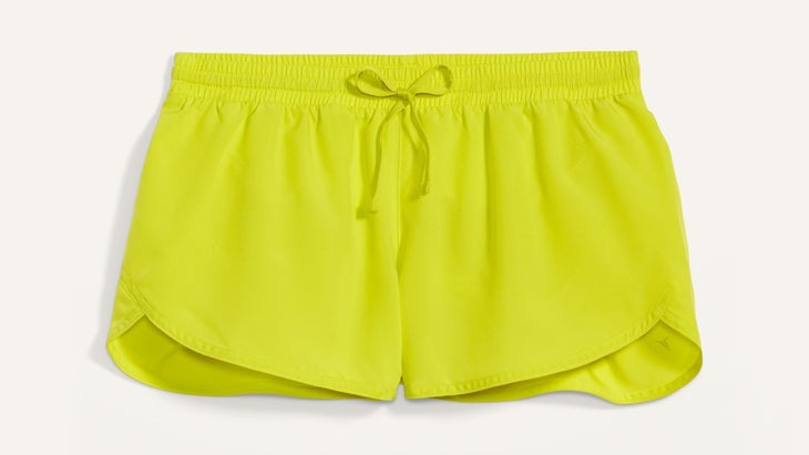 Yellow running shorts