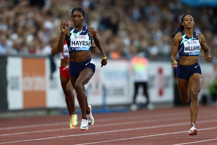 Quanera Hayes wins the Women's 400m final in Zurich