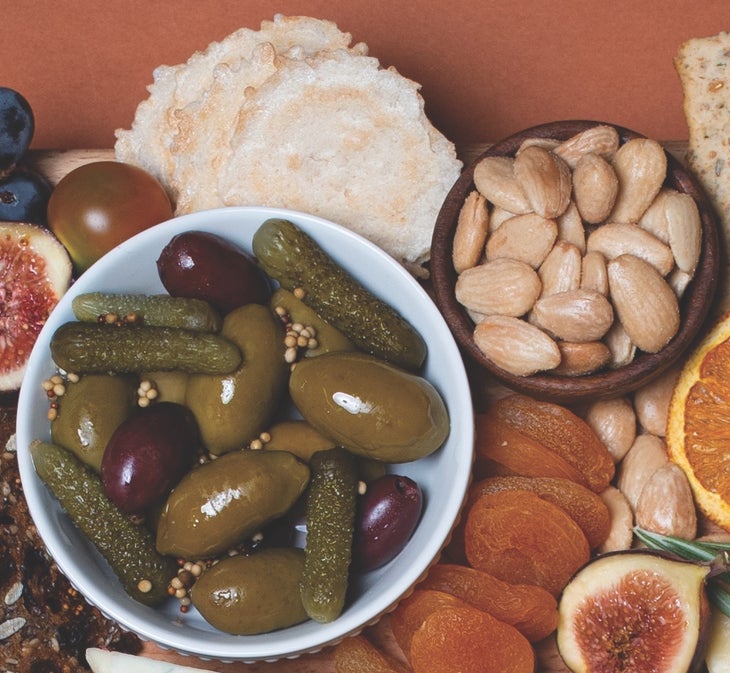 olives, cornichon, and marcona almonds