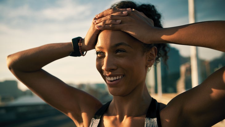 Happy female runner